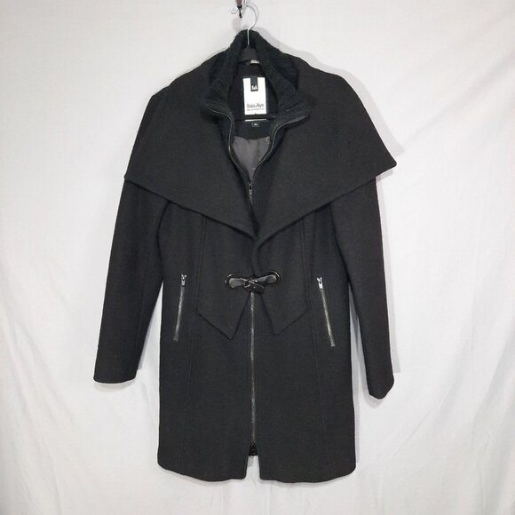 Soia & Kyo Jackets & Blazers - Soia & Kyo Coat Womens Medium Black Wool Full Zip Winter Jacket Made In Canada